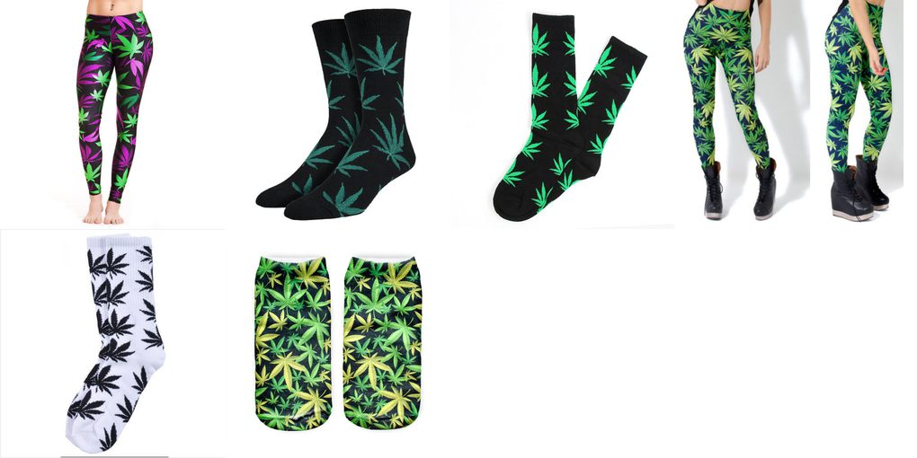 cannabis leaf socks